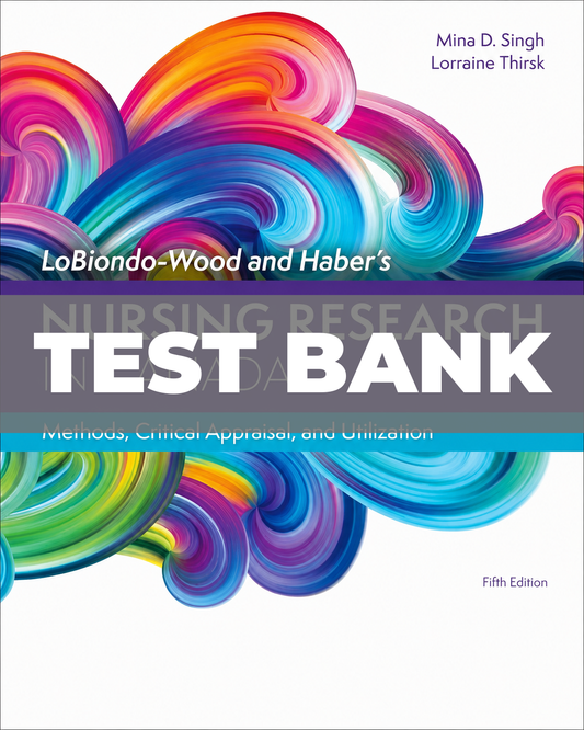 Test Bank for LoBiondo-Wood and Haber's Nursing Research in Canada 5th Edition