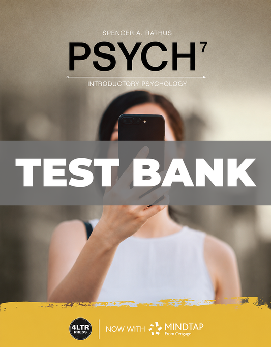 Test Bank for PSYCH 7 7th Edition Rathus