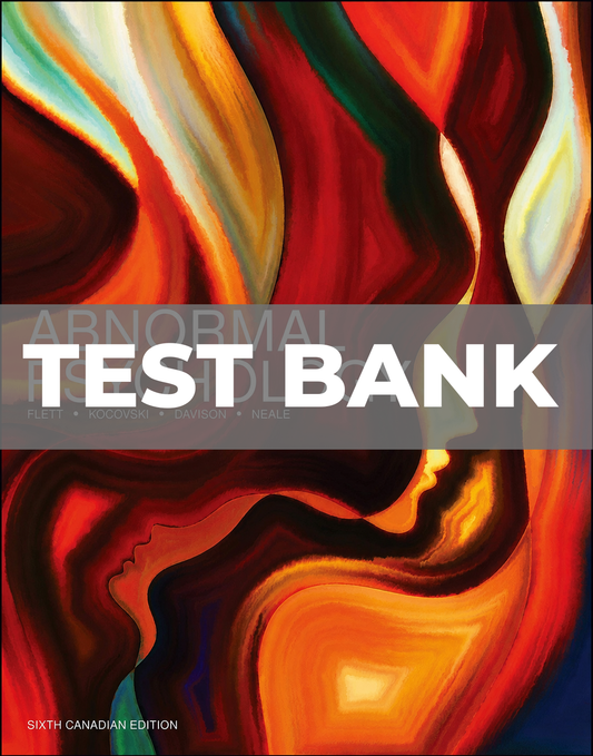 Test Bank for Abnormal Psychology 3rd Edition Flett